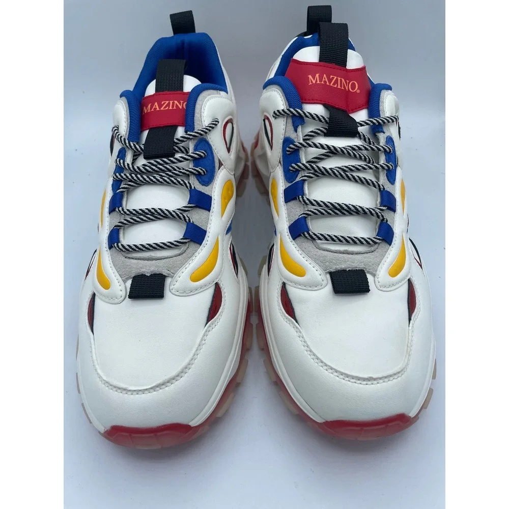 Mazino Augen-007 Mens White Multi Color Chunky Streetwear Sneakers Size 14 NEW